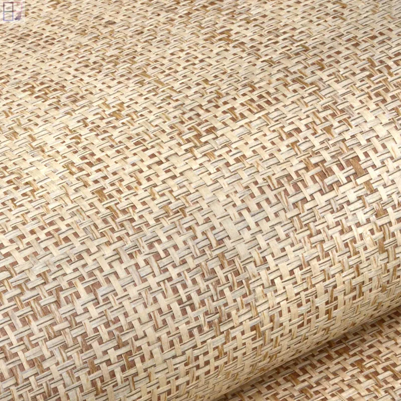 Papier peint naturel en tissu d'herbe de chanvre en lin de bambou véritable pour hôtel