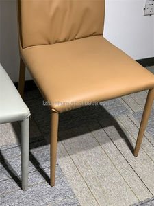 เก้าอี้ห้องอาหารหนังโลหะหนังหรูหราเก้าอี้ห้องรับประทานอาหาร - Product Image 3