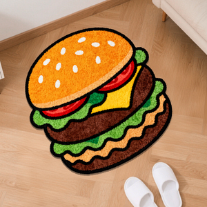 Nonslip vui tùy chỉnh in Thảm chết cắt bánh hamburger và bánh Pizza mô hình phim hoạt hình trang trí thảm - Product Image 4