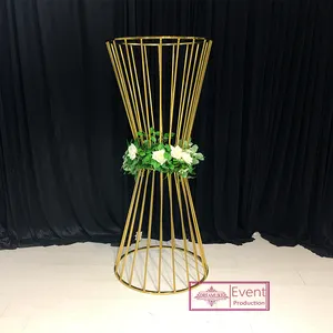 Gold stainless steel party event decor metal flower stabd,floral stand for wedding