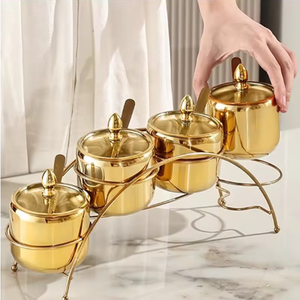 Ensemble <span class=keywords><strong>de</strong></span> pots à épices en acier inoxydable pour la maison ou la restauration, récipient à sel, organisateur d'épices, rangement pour pots <span class=keywords><strong>de</strong></span> cuisine - Product Image 2