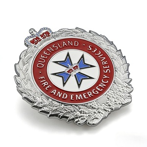 Distintivo Personalizzato in Smalto Morbido per Servizi Antincendio e di Emergenza del Queensland, Insegna in Metallo Placcato Argento per Cappello e Uniforme - Product Image 3