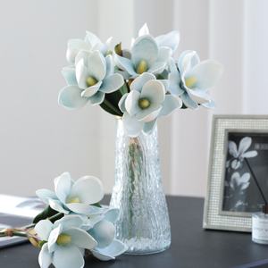 סימולציה סינית חדשה סִגְנוֹן פרח מגנוליה 3 ענפים צרור עבור שולחן אוכל יוקרתי בסלון יוקרתי קישוט יוקרתי - Product Image 3