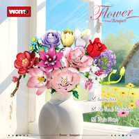 Ensemble de blocs de construction de bouquet de fleurs artificielles Woma Factory 12 avec emballage individuel (11543)
