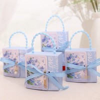 Boîte cadeau de mariage carrée Modèle 0014 Style chic et frais Emballage créatif haut de gamme pour cadeaux et artisanat Fabriqué en Chine