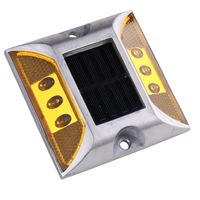 Goujon de route en verre trempé solaire led intégré 101mm, lumière clignotante solaire bon marché