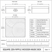 Boîte à bijoux en bois de cerisier, boîte à musique en bois, mouvement Sankyo 18 tons, doublure en velours moderne, rouleaux à bagues, son Sinzyo 18s, personnalisable OEM