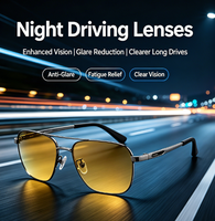 Verres Thinkey : Vision Nocturne Améliorée, Anti-Éblouissement, Anti-Lumière Bleue, Verres Unifocaux en Résine avec Traitement HMC pour des Routes Plus Sûres
