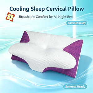 Almohada Ergonómica de Espuma Viscoelástica con Contorno de Cuerno de Buey, Almohada Ortopédica de Soporte Cervical para Dormir de Lado, Boca Arriba y Boca Abajo - Product Image 2