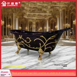 Драконий узор в китайском древнем Европейском стиле, Императорская наложница, Золотая винная красная глубокая ванна, гидромассажная Ванна - Product Image 4