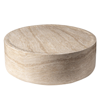 Table Basse Ronde Moderne Minimaliste Faux Travertin Pierre Accent Table Salon Décor