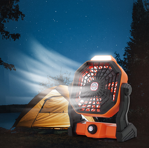 Ventilateur de camping extérieur portable avec lumière LED ventilateur de refroidissement alimenté par batterie pour <span class=keywords><strong>garage</strong></span> de voiture et ménage pour <span class=keywords><strong>tente</strong></span> de pêche <span class=keywords><strong>Amazon</strong></span> - Product Image 2
