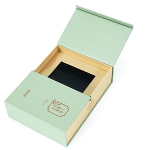 Recyclable Green Logo Design Handmade Rigid Cosmetics Perfume Magnetic Closure Customizable Gift Packaging <b>Boxes</b> EVA Embossing - Product Image 1