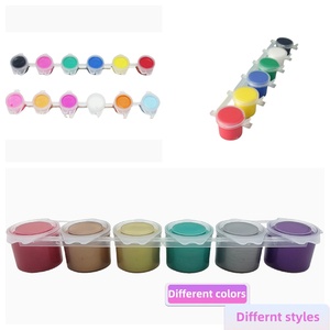 Tidak beracun set cat akrilik 15ML 6 Strip, pot DIY cat akrilik berbasis air mainan pasta kreatif grosir cat akrilik - Product Image 5