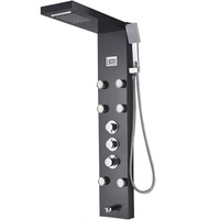 Nouvelle colonne de douche multifonctionnelle en acier inoxydable 304 brossé pour salle de bain familiale, avec jets de massage céramiques et fonction pluie