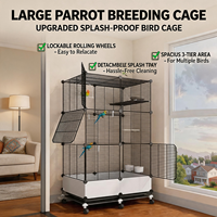 Cage d'élevage pour perroquets avec base facile à nettoyer, en fil de fer, pour l'élevage des oiseaux de compagnie, très grande taille, pack économique, structure stable