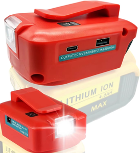 Adaptador USB de batería de 20V para cargador de teléfono reemplazo de linterna para Dew DCB200 DCB206 fuente de alimentación con luz de trabajo LED, puerto de CC - Product Image 5