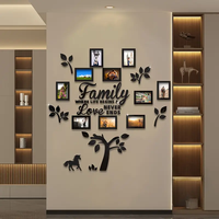 Autocollant mural miroir acrylique DIY, cadre photo 3D, décoration murale, combinaison de cadres photo acryliques auto-adhésifs DIY pour la maison