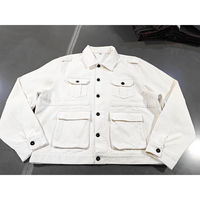 Veste en jean vintage délavée unie pour homme, boutons personnalisés, 14 oz, ensembles décontractés, ourlet ajustable, jeans baggy pour homme