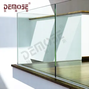 price of frameless u profile channel glass railing detail/glass balustrades for terrace