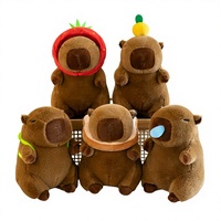 Peluche Capybara Mignonne en Forme de Dessin Animé, Rembourrée en Coton PP, Cadeau Idéal