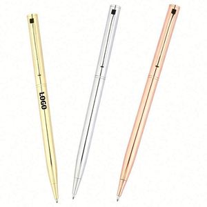 Wholesale Logo Economical Hotel Ball <b>Gold</b>/Rose <b>Gold</b>/Silver Slim Metal Twist Ballpoint <b>Pen</b> With Copper Clip Custom Gifts - Product Image 1
