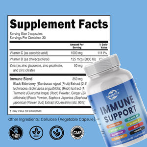 Suplemento Reforzador del Sistema Inmunológico 8 en 1 de Marca Privada OEM con Equinácea, Vitamina C, Refuerzo del Sistema Inmunológico para Adultos - Product Image 2