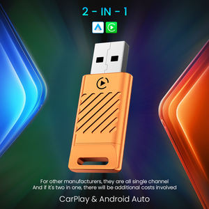Adaptador Inalámbrico 2 en 1 CarPlay y Android Auto, Mini Portátil Naranja, para Conectividad en el Automóvil - Product Image 4