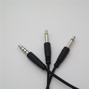 3.5mm To 3.5mm Audio <b>Cable</b> <b>Splitter</b> For Mobile Phone Digital Devices Black Plastic Tin Plated Copper Core - Product Image 1