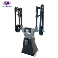 Machine industrielle de polissage de bande abrasive de deux stations pour la poignée de porte de pièces de robinet en métal