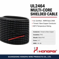 Kabel Terlindung PVC HONGPAI UL2464 18AWG 22AWG 24AWG Tembaga Berlapis Timah dengan Pelindung Foil Kepang OEM ODM Pabrik Grosir