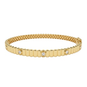 Lab Diamond Cut Bracelet with Lab Created Diamonds 18K Solid Gold Chain Link Unisex Luxury Jewelry - Product Image 3