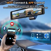 Caméra de tableau de bord 4K à 4 objectifs 360° avec ADAS, BSD, WiFi, caméra de recul et DVR pour voiture – Enregistrement avant et arrière 4K