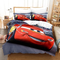 Lot de literie pour enfants, dessin animé, taille double, housse de couette pour voiture 3 pièces, lot de couette pour enfants, vente en gros