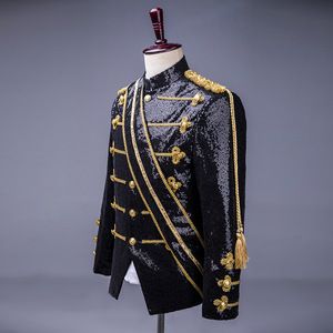 Veste à paillettes tressée dorée de qualité supérieure pour hommes, idéale pour les défilés de carnaval de Cologne et les événements de Fasching allemand - Product Image 2