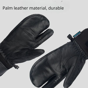 ثلاثة أصابع جلد الغنم النساء مقاوم للرياح للماء دافئ دائم الرجال قفازات الرياضة ركوب الدراجات في الهواء الطلق - Product Image 6