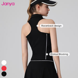 Janya 2026 женский спортивный комплект одежды для спортзала без рукавов, топы для фитнеса, топы-поло, дышащая юбка для гольфа, тенниса, комплект из 2 предметов - Product Image 5