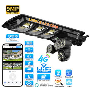 Cámara de Seguridad <span class=keywords><strong>CCTV</strong></span> Solar Hongnaer 8/9MP, Eseecloud V380 Pro 4K, Lente 2/3, WiFi, 4G, Tarjeta SIM, Farola Solar con Cámara - Product Image 1