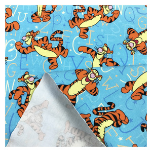 Hot Sell Vibrant <strong>Tigger</strong> Cartoon Custom Digital Printing Soft Cotton Jersey <strong>Fabric</strong> 95 Cotton 5 Spandex <strong>Fabric</strong> for Clothes - Product Image 1