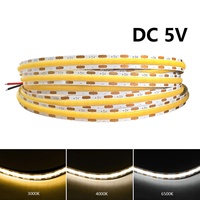 Lampu Strip LED COB Fleksibel 5V 2.7mm 3mm Lebar untuk TV PC USB Lampu Latar Belakang Komputer