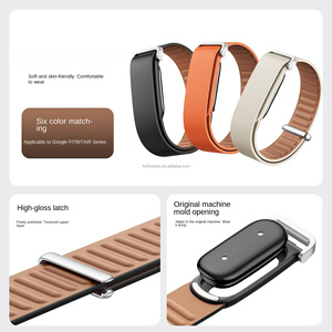 Bracelet réglable en cuir véritable souple compatible avec Google Fitbit Air, bracelet de remplacement en cuir de qualité supérieure pour montre - Product Image 5