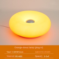 Lampe de table moderne simple en forme de beignet, éclairage d'ambiance LED à brancher pour la chambre à coucher, corps en plastique décoratif, style antique
