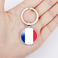 Porte-clés Fabricant 287 Pays, Anneau Clé Drapeau National, Cadeau de Promotion Souvenir, Chaîne Porte-clés Cabochon Dôme en Verre