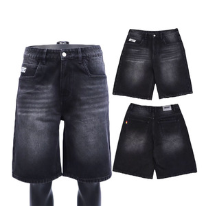 <span class=keywords><strong>Pantaloncini</strong></span> da uomo pesanti <span class=keywords><strong>neri</strong></span> lavati con acido <span class=keywords><strong>pantaloncini</strong></span> da uomo ricamati su misura Jorts 12-14 Oz Coton Denim da uomo - Product Image 1