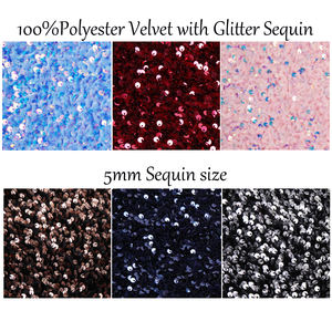 ผ้าลูกไม้กำมะหยี่สีรุ้งแวววาวปักเลื่อมภาพโฮโลแกรมสำหรับชุดแต่งงานตอนเย็นของเจ้าสาวสีแดง - Product Image 6