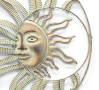 Décoration murale personnalisable par le fabricant, 36 pouces, en métal, soleil, lune, étoiles, design contemporain, pour les occasions d'anniversaire, intérieur