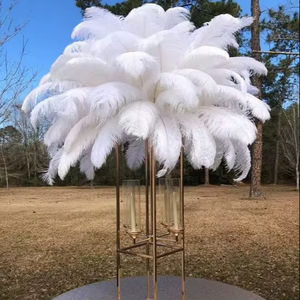 50-60cm 대량 흰색 타조 깃털 장식품, 센터피스, 파티 축제 장식, 대형 꽃 램프 공예 및 꽃병 장식용 - Product Image 4