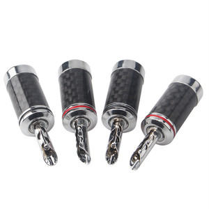 Thiết Bị Đầu Cuối Chuối Sợi Cacbon Răng Cưa Mạ Rhodium Đồng Nguyên Chất Bộ Khuếch Đại Loa Hifi Đầu Cắm Đầu Nối RCA - Product Image 4