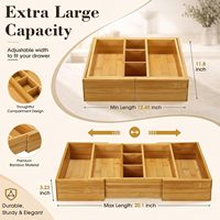 Organisateur de collations extensible en bambou, bac de rangement pour comptoir de cuisine et garde-manger, pour biscuits, dosettes de café, sachets d'épices