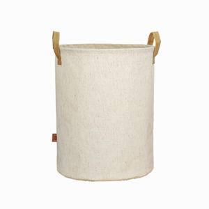 Cesto de Ropa Plegable HomeLinen, Redondo, de Algodón y Lino, Organizador de Baño para Ropa Sucia, Tipo Vertical, 30 cm - Product Image 2